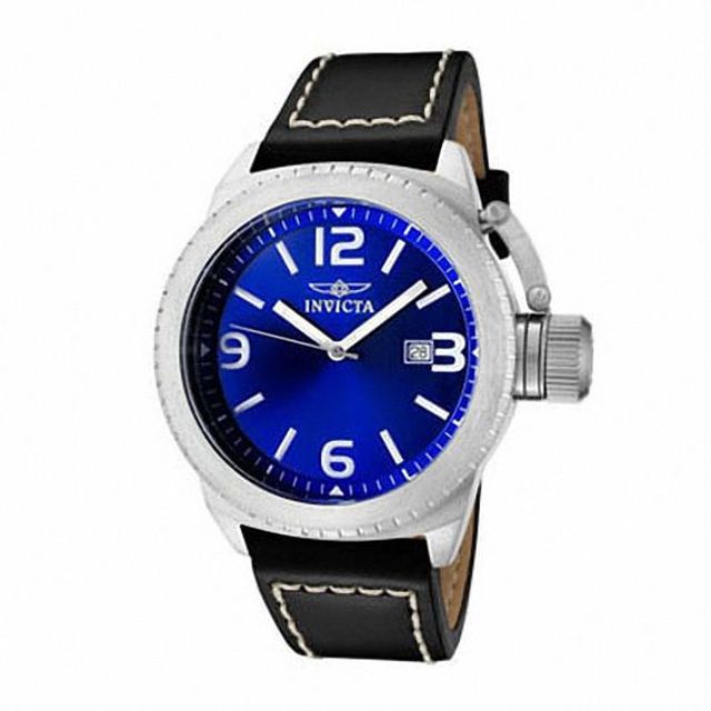 Men's Invicta Corduba Strap Watch with Blue Dial (Model: 1109)