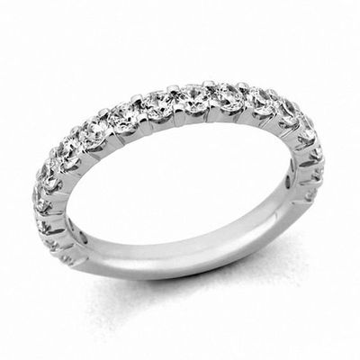 1/2 CT. T.w. Certified Diamond Wedding Band in 14K White Gold (I/Si2)