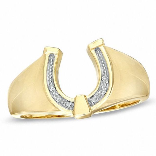Diamond Accent Horseshoe Ring in 10K Gold