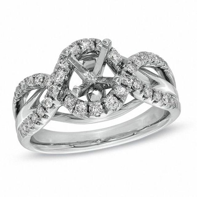 1/2 CT. T.w. Diamond Swirl Semi-Mount in 14K White Gold