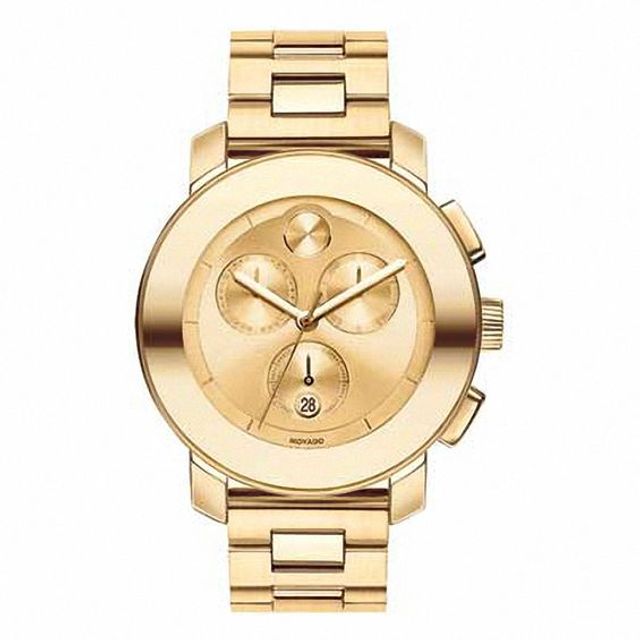 Ladies' Movado BoldÂ® Gold-Tone Stainless Steel Chronograph Watch (3600076)