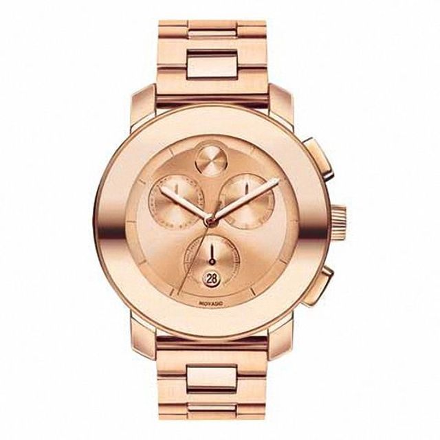 Ladies' Movado BoldÂ® Rose-Tone Stainless Steel Chronograph Watch (3600077)