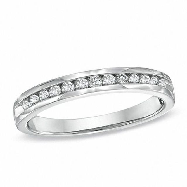 1/2 CT. T.w. Certified Diamond Anniversary Band in 14K White Gold (I/Si2)