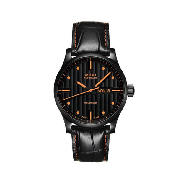 Men's MidoÂ® Multifort Automatic Strap Watch with Black Dial (Model: M005.430.36.051.22)
