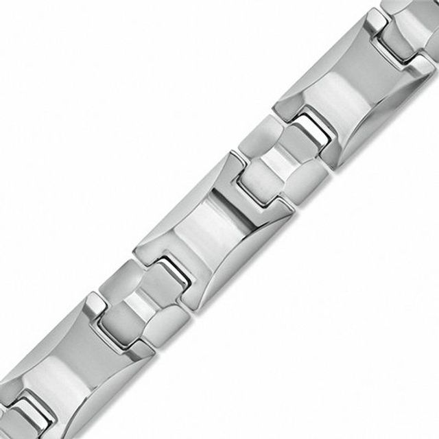 Men's Rounded Link Bracelet in Tungsten - 8.5"