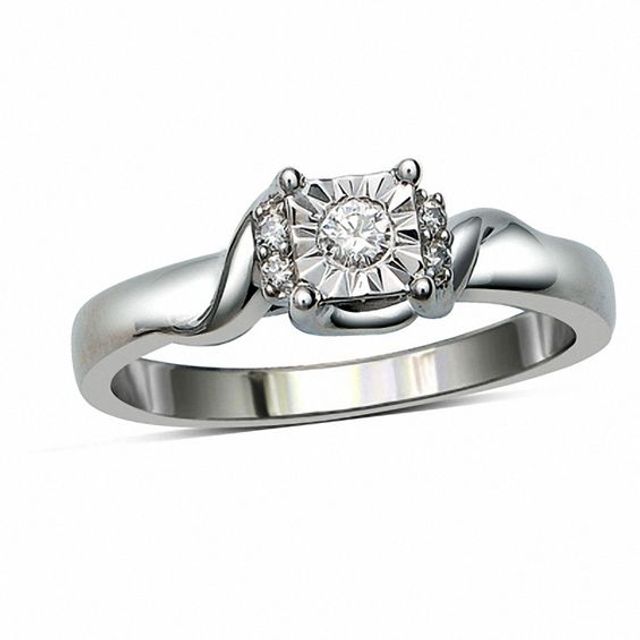 Cherished Promise Collectionâ¢ 1/10 CT. T.w. Diamond Majestic Promise Ring in Sterling Silver