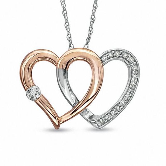 Legacy Of Love Sterling Silver Heart-Shaped Pendant Necklace Set With 3  Diamonds And Adorned With A Pave Of Topaz Accents On The Edges