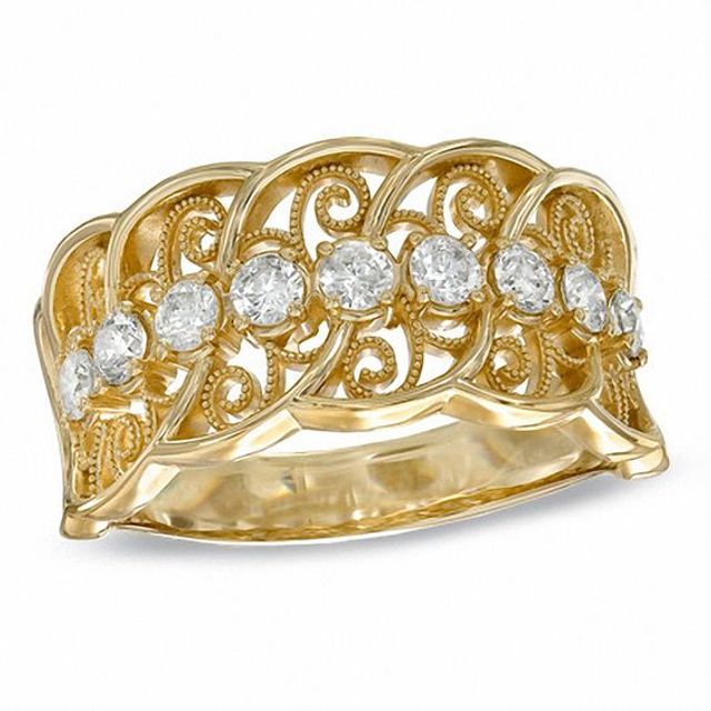 1/2 CT. T.w. Diamond Lace Ring in 14K Gold