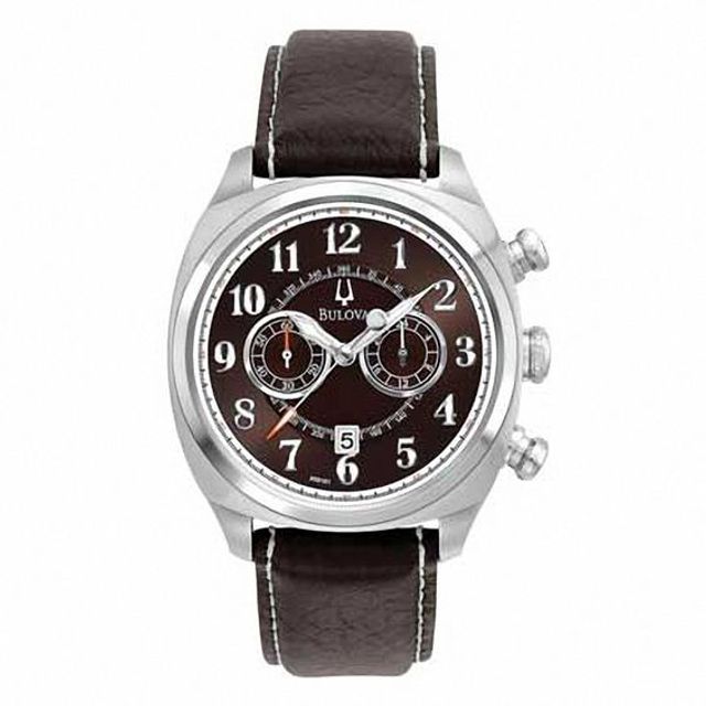 Men's Bulova Adventurer Chronograph Watch with Brown Dial (Model: 96B161)