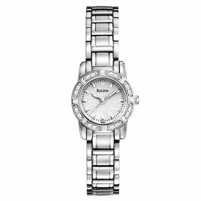 Ladies' Bulova Diamond Accent Watch with Silver-Tone Dial (Model: 96R156)