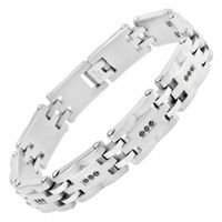 Men's 1 CT. T.w. Black Diamond Bracelet in Stainless Steel - 8.5"