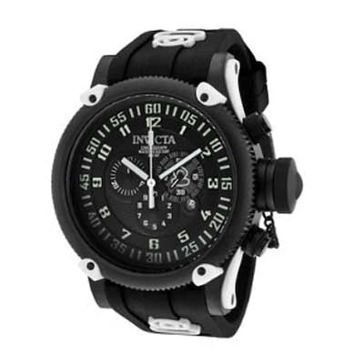 Men's Invicta Russian Diver Chronograph Strap Watch with Black Dial (Model: 10182)