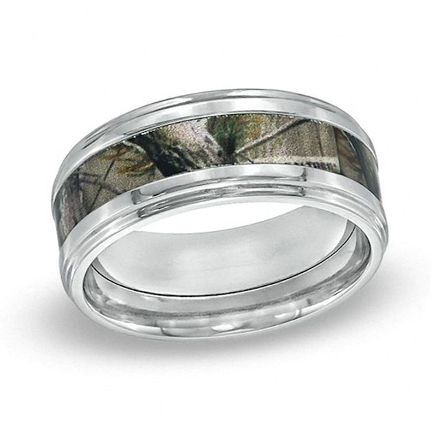 9.0mm Realtree APÂ® Camouflage Inlay Comfort Fit Titanium Wedding Band - Size 10