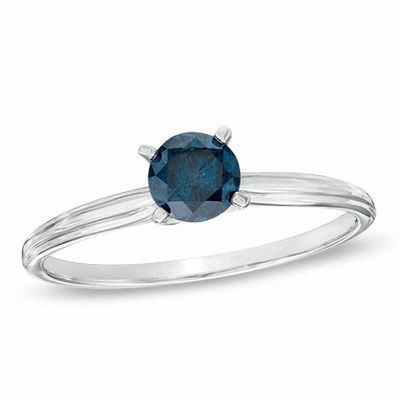 1/2 CT. Enhanced Blue Diamond Solitaire Engagement Ring in 14K White Gold