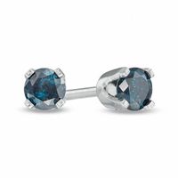 1/4 CT. T.w. Enhanced Blue Diamond Solitaire Stud Earrings in 14K White Gold
