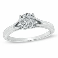 1/4 CT. T.w. Multi-Diamond Engagement Ring in 10K White Gold