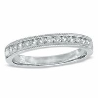 1/4 CT. T.w. Diamond Anniversary Milgrain Band in 14K White Gold