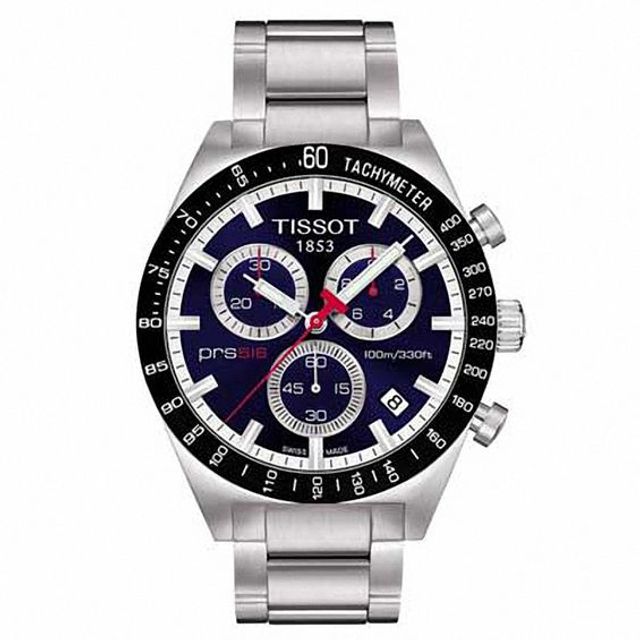 Men's Tissot PRS 516 Chronograph Watch with Blue Dial (Model: T044.417.21.041.00)