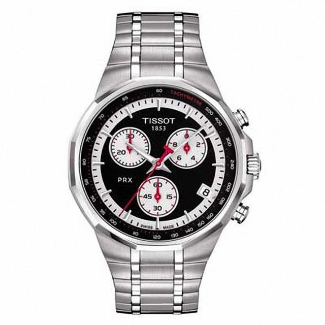 Men's Tissot PRX Chronograph Watch with Black Dial (Model: T077.417.11.051.01)