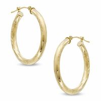 28mm Diamond-Cut Hoop Earrings in 14K Gold