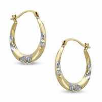 Medium Diamond-Cut Hoop Earrings in 14K Gold