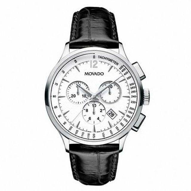 Men's Movado Circa Chronograph Watch with White Dial (Model: 0606575)