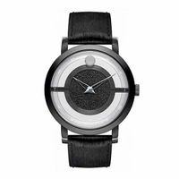 Men's Movado MuseumÂ® Black PVD Stainless Steel Watch with Black Translucent Dial (Model: 0606568)
