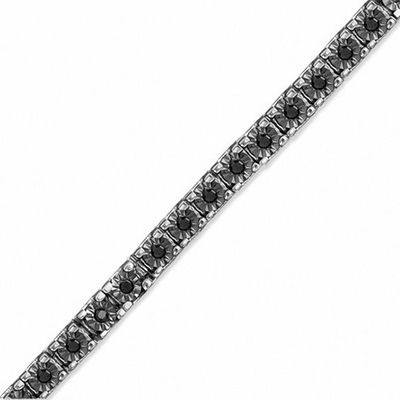 1/2 CT. T.w. Black Diamond Tennis Bracelet in Sterling Silver
