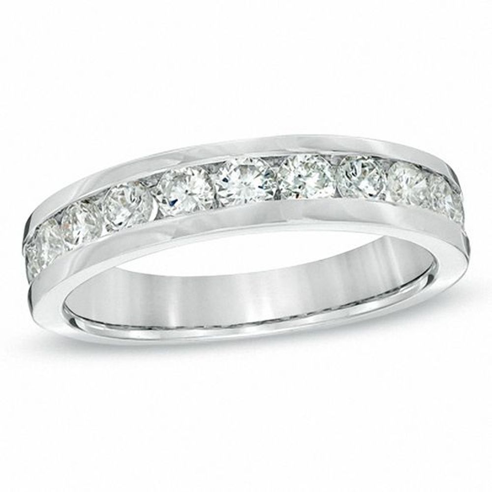 1 CT. T.w. Certified Diamond Anniversary Band in 18K White Gold (F/I1)