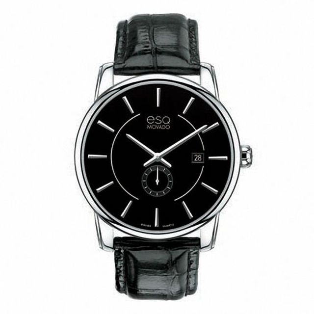 Men's ESQ Movado Capital Strap Watch with Black Dial (Model: 07301413)