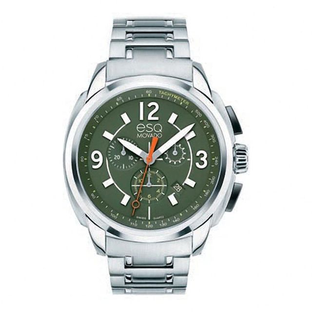 Men's ESQ Movado Excel Chronograph Watch with Green Dial (Model: 07301416)
