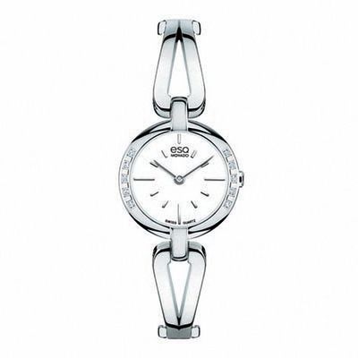 Ladies' ESQ Movado Corbel Diamond Accent Bangle Watch with White Dial (Model: 07101395)