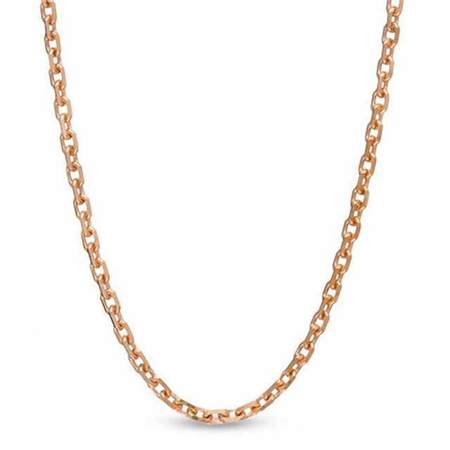 Ladies' 1.1mm Cable Chain Necklace in 14K Rose Gold - 16"