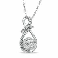 1/4 CT. T.w. Composite Diamond Infinity Loop Pendant in 10K White Gold