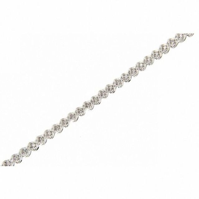 1/2 CT. T.w. Diamond Ribbon Line Bracelet in 10K White Gold - 7.25"