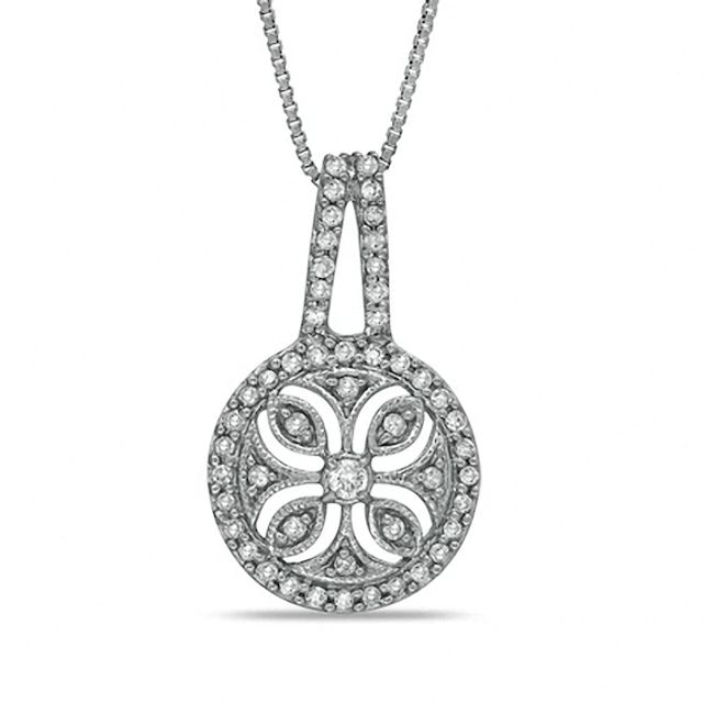 1/3 CT. T.w. Diamond Filigree Pendant in Sterling Silver