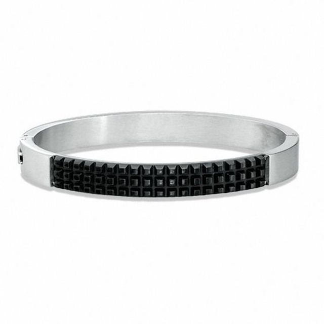 Men's Tread Bangle in Rubber and Stainless Steel