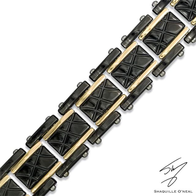 Men's 18.0mm Grooved Bracelet in Two-Tone Stainless Steel - 8.25"