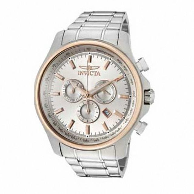 Men's Invicta Specialty Chronograph Two-Tone Watch with Silver-Tone Dial (Model: 10300)