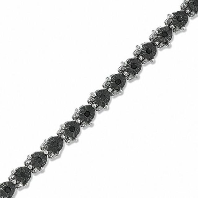 1/4 CT. T.w. Black Diamond Tennis Bracelet in Sterling Silver