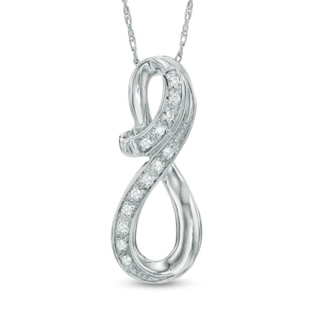 Diamond Accent Infinity Loop Pendant in Sterling Silver