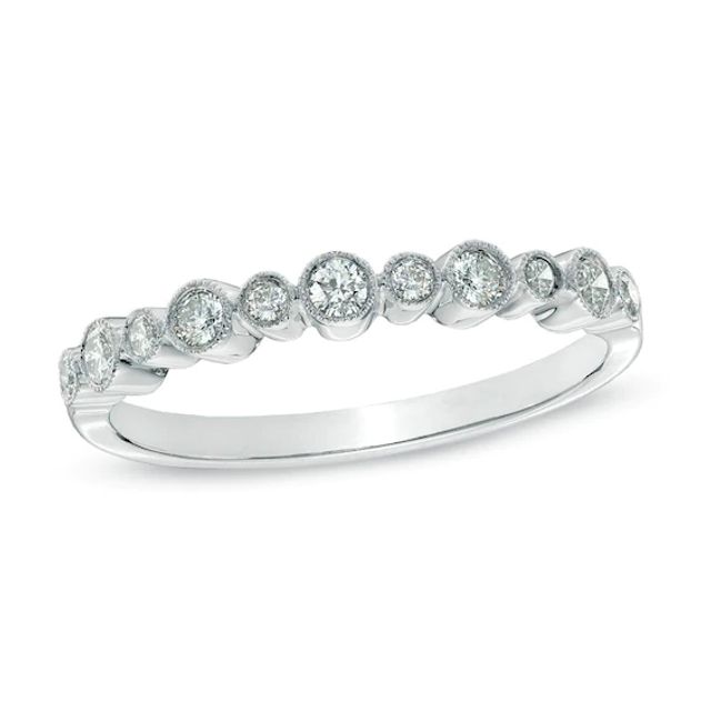 1/4 CT. T.w. Diamond Bezel-Set Band in 10K White Gold