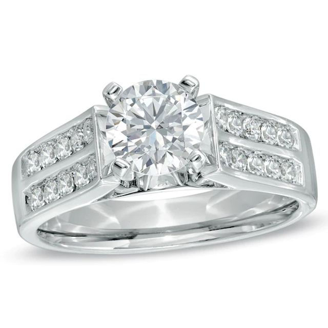 1/2 CT. T.w. Diamond Double Row Semi-Mount in 14K White Gold