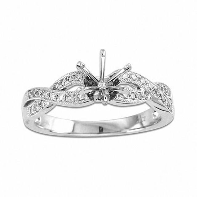 1/5 CT. T.w. Diamond Twist Shank Semi-Mount in 14K White Gold