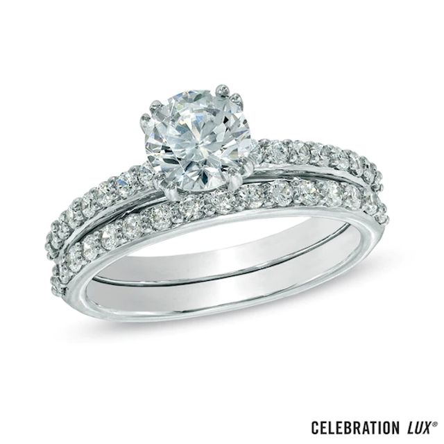 Celebration LuxÂ® 1-1/2 CT. T.w. Certified Diamond Bridal Set in 18K White Gold (I/Si2)