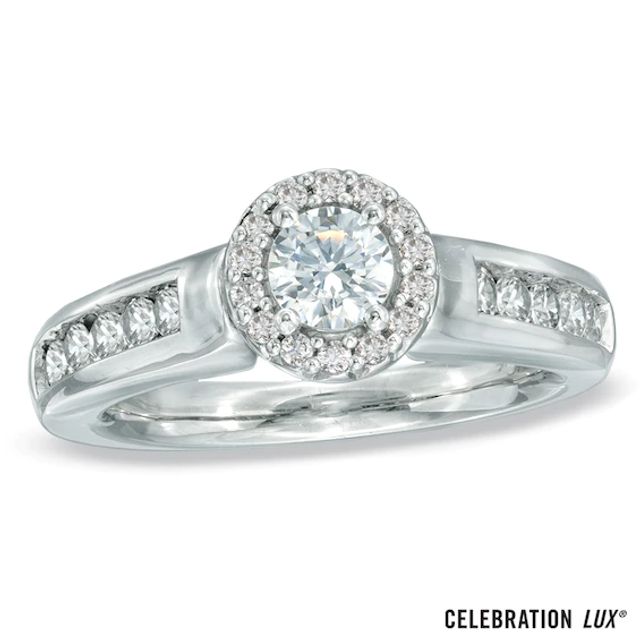 Celebration LuxÂ® 7/8 CT. T.w. Certified Diamond Engagement Ring in 18K White Gold (I/Si2)