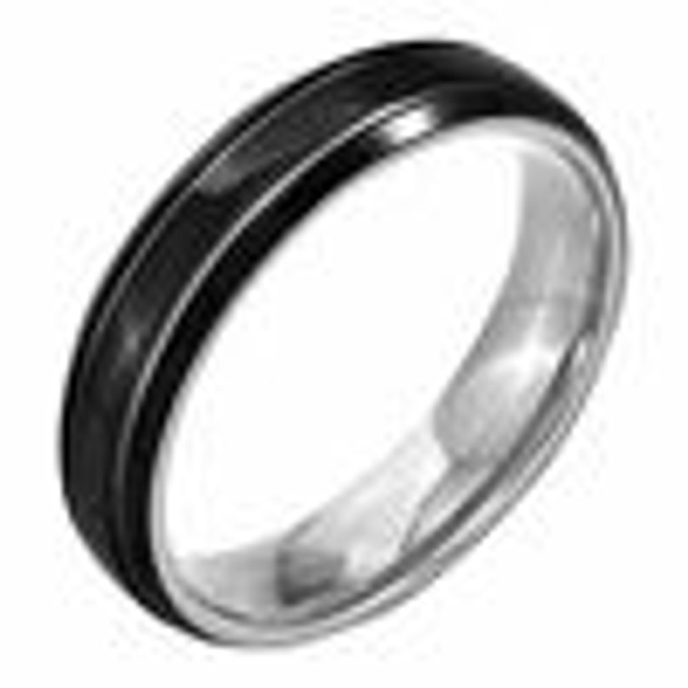 Men's 6.0mm Polished Comfort Fit Wedding Band in Stainless Steel