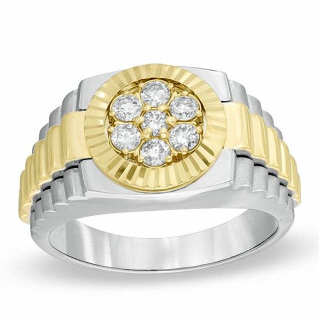 Men's Diamond Two-Tone Ring in 10K Gold (1 Ct. t.w.) - Two-Tone