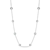 AVA Nadri Cubic Zirconia and Crystal Station Necklace in White Rhodium Brass - 16"