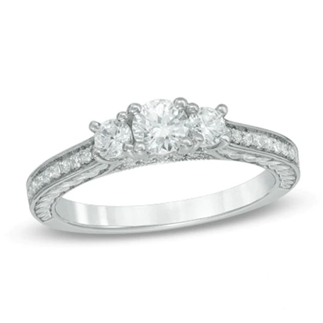 3/4 CT. T.w. Diamond Past Present FutureÂ® Ring in 14K White Gold